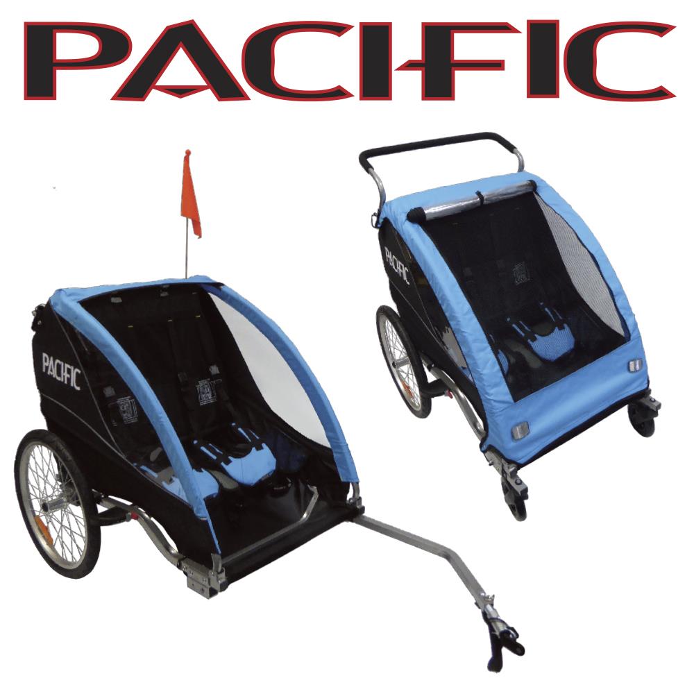 Pacific Deluxe Double Bicycle Trailer And Stroller