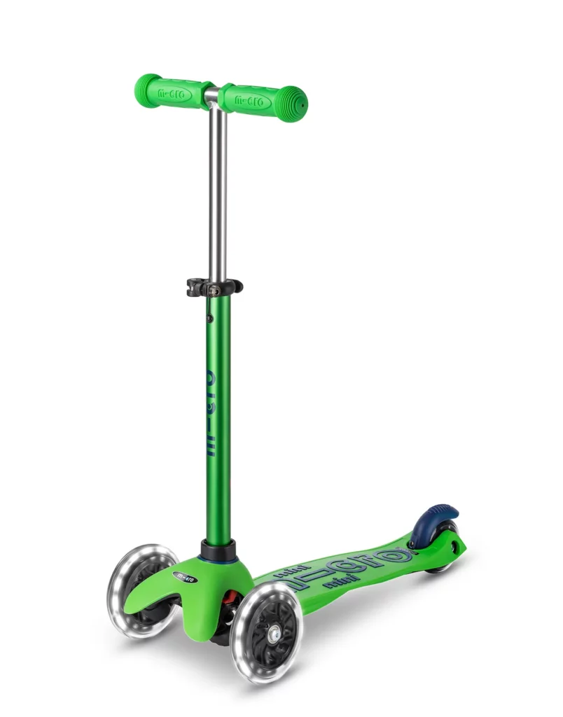 mini micro deluxe led green blue scooter