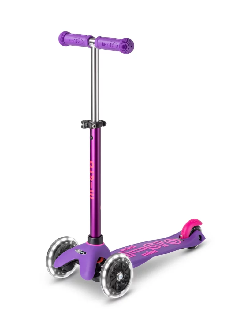 mini micro deluxe led purple pink scooter