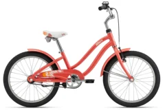 Liv Adore 20 Salmon kids bike Perth – lightweight 20 inch girls bike with aluminium frame, upright riding position and easy-to-use singlespeed design – available at George’s Bike Shop Balcatta.