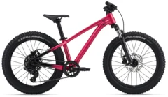 2026 Liv STP 20 kids mountain bike in Hot Pink with 20-inch wheels, front suspension and hydraulic disc brakes for young off-road riders